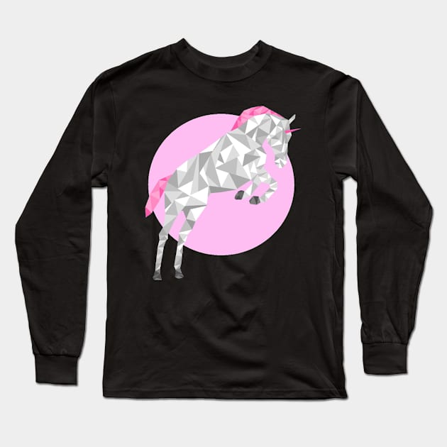 Geometric Unicorn Long Sleeve T-Shirt by ericacactus